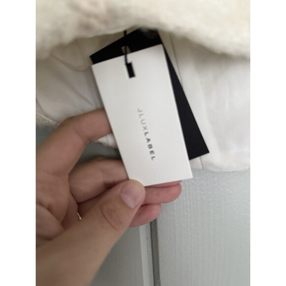 NWT J lux Label Corset Top S S Back Zipper Twill Ivory Strapless Bustier NEW - Picture 2 of 5